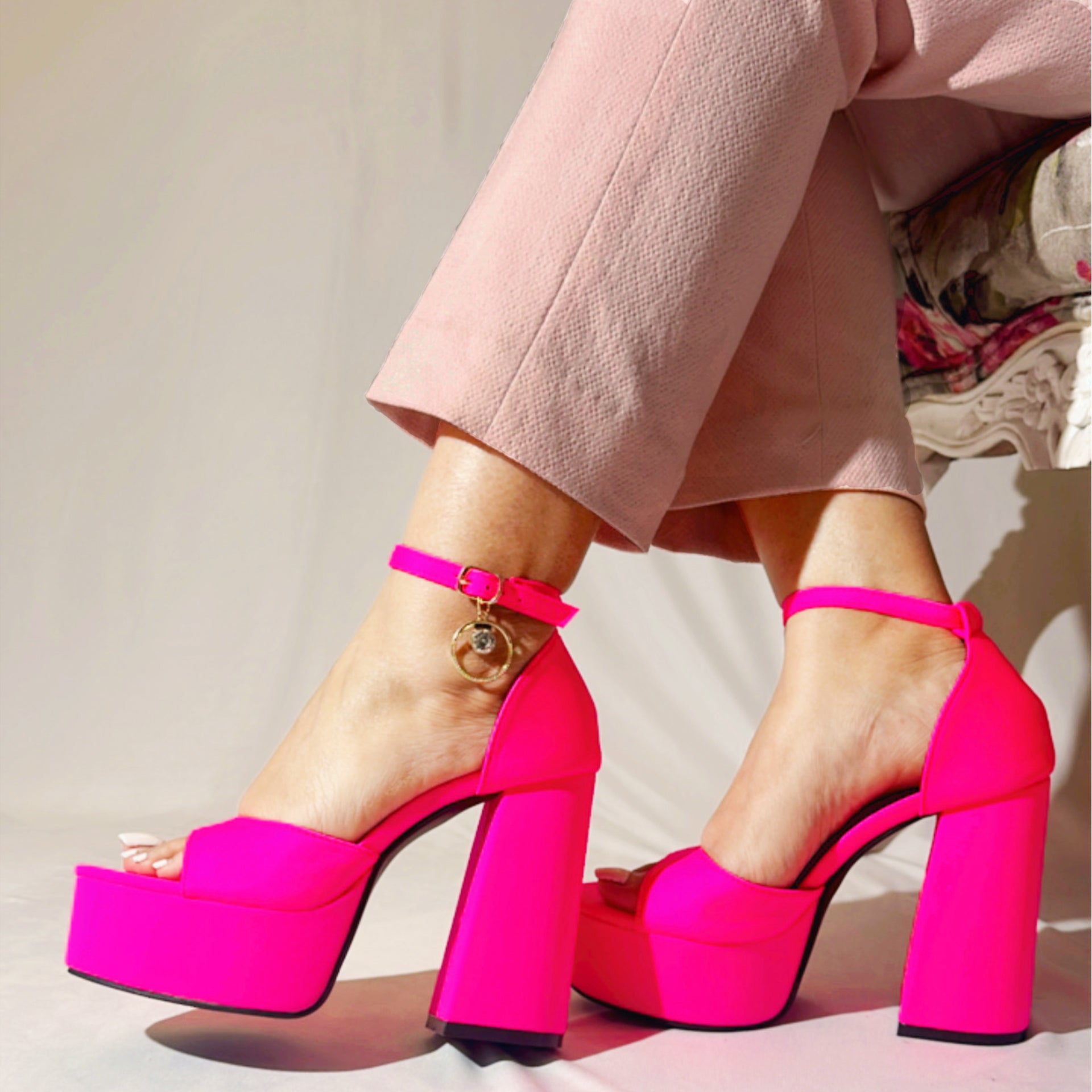 Amazon.com | Women's Platform Chunky High Heel Sexy Sandals Ankle Strap Open  Toe Fashion Sandal Date Dress Pumps Summer Black | Heeled Sandals