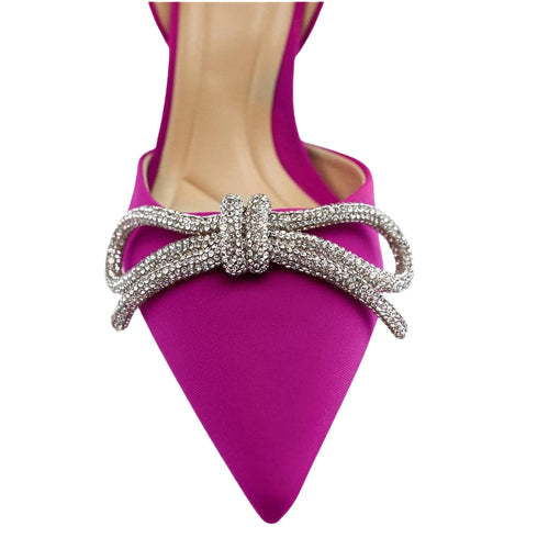 FS1 Fuchsia Jaylen Fashion High Heels with Rhinestones Pink